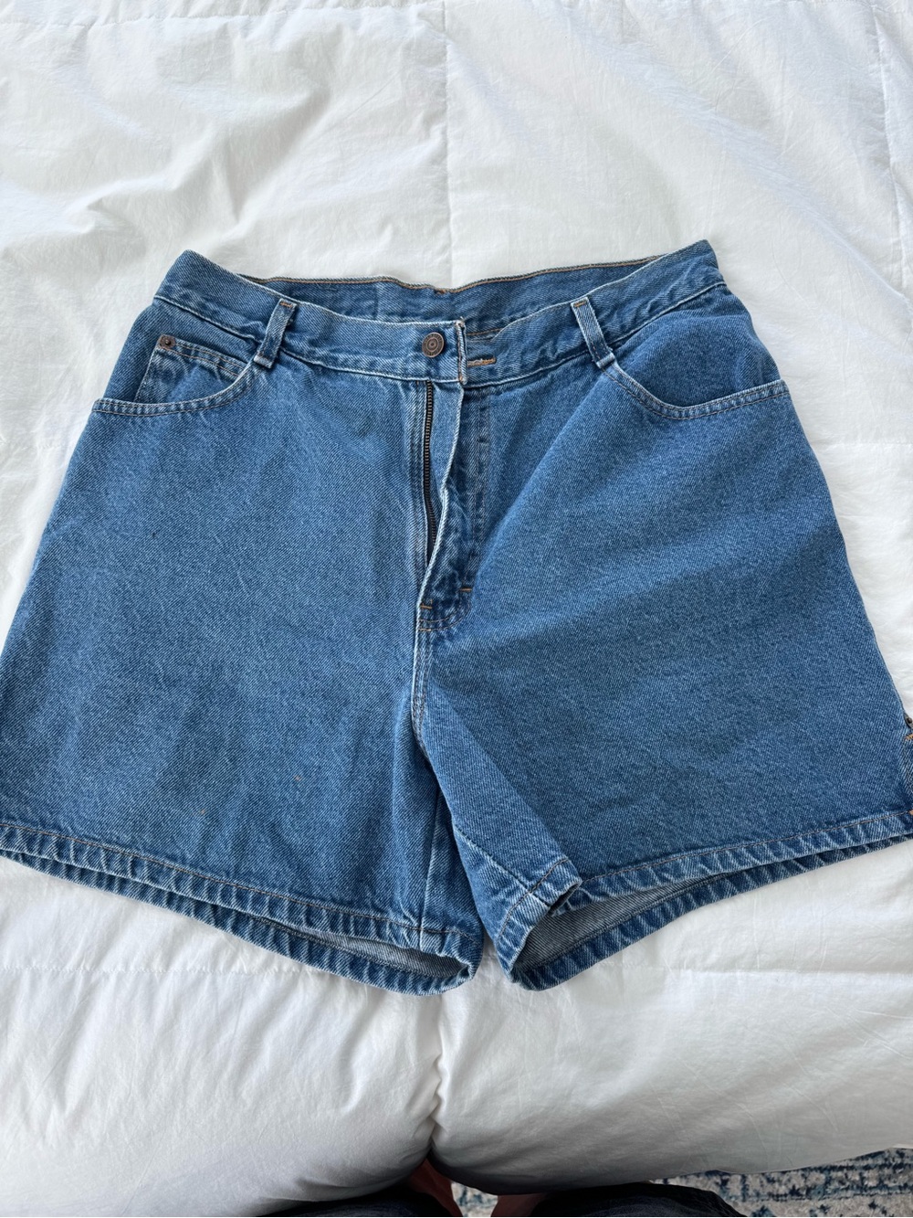 Classic High-Rise Blue Denim Women's Shorts